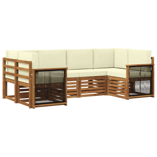 Sektionalsofa sæt med pude 5 pcs Naturlig og Fløde