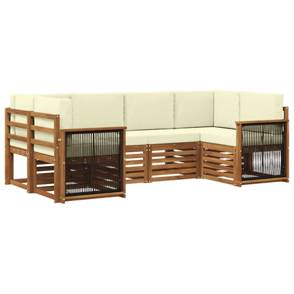 Sektionalsofa sæt med pude 5 pcs Naturlig og Fløde