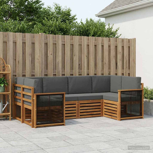 Sektionalsofa sæt med pude 5 pcs Naturlig og Antracit
