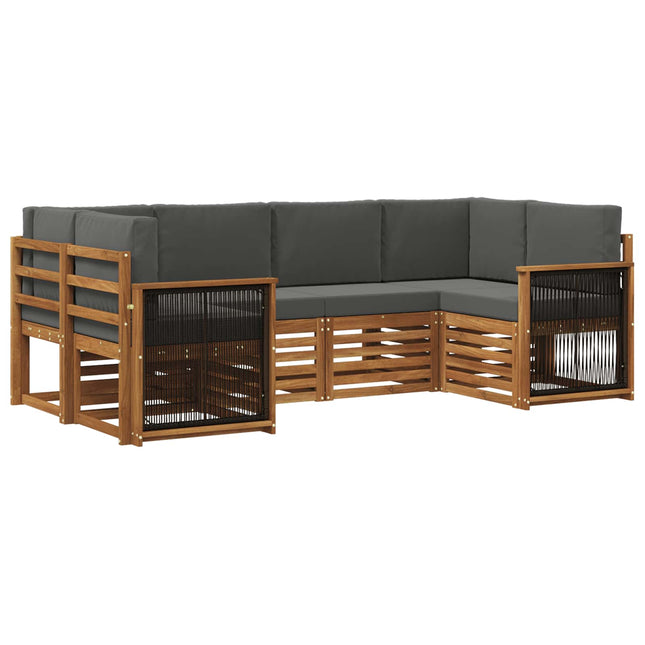 Sektionalsofa sæt med pude 5 pcs Naturlig og Antracit