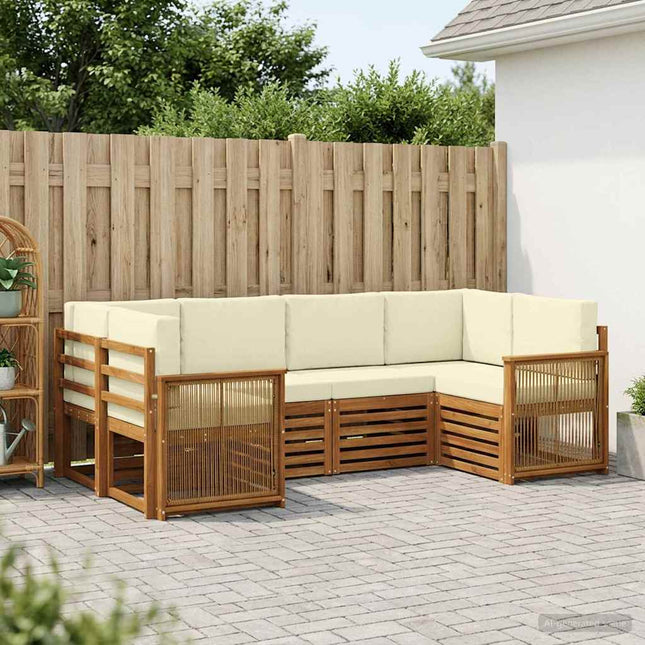 Sektionalsofa sæt med pude 5 pcs Naturlig og Fløde