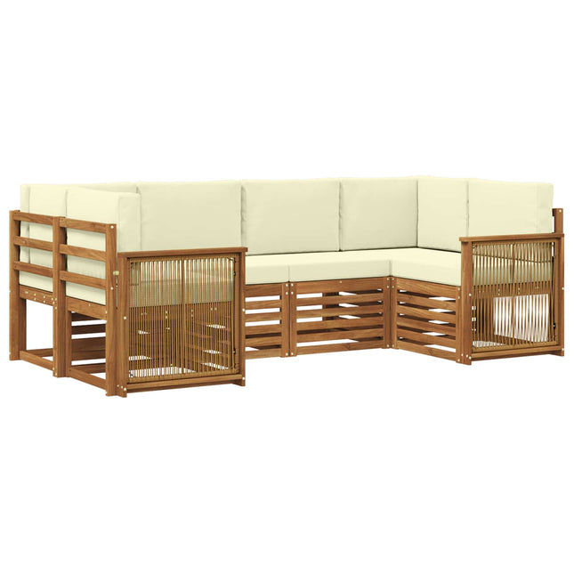 Sektionalsofa sæt med pude 5 pcs Naturlig og Fløde