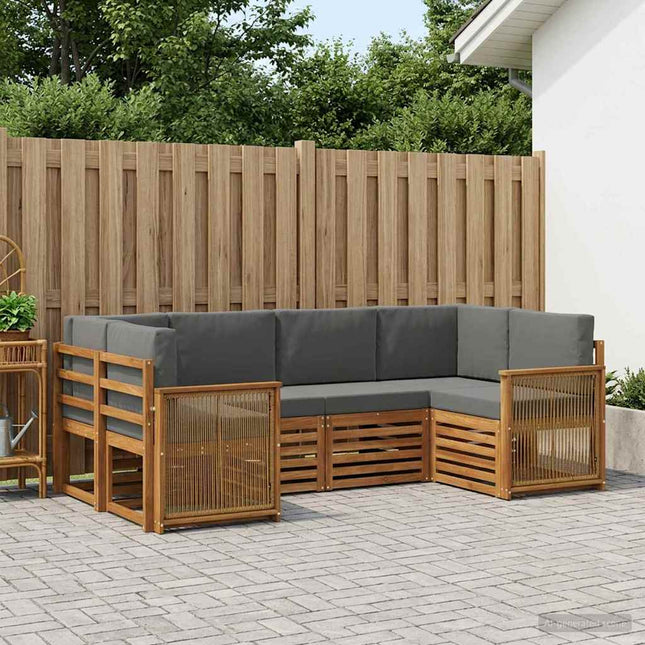Sektionalsofa sæt med pude 5 pcs Naturlig og Antracit
