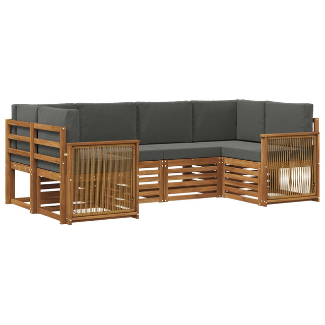 Sektionalsofa sæt med pude 5 pcs Naturlig og Antracit