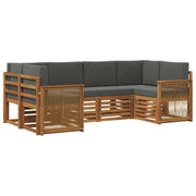 Sektionalsofa sæt med pude 5 pcs Naturlig og Antracit