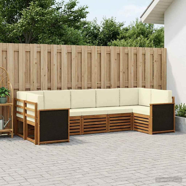 Sektionalsofa sæt med pude 6 pcs Naturlig og Fløde