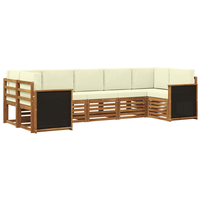 Sektionalsofa sæt med pude 6 pcs Naturlig og Fløde