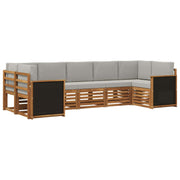 Sektionalsofa sæt med pude 6 pcs Naturfarvet og lysegrå