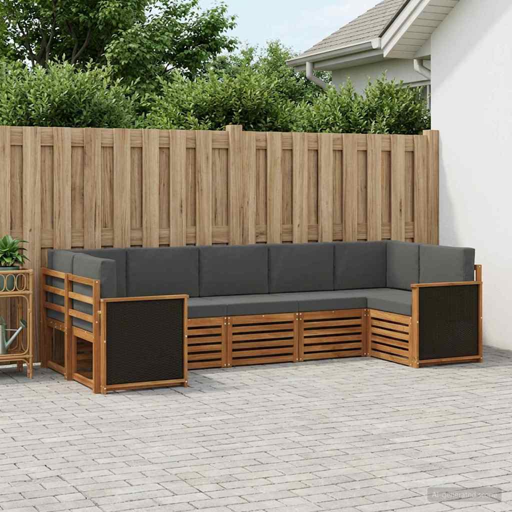 Sektionalsofa sæt med pude 6 pcs Naturlig og Antracit