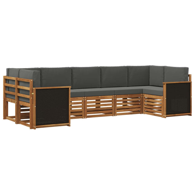 Sektionalsofa sæt med pude 6 pcs Naturlig og Antracit