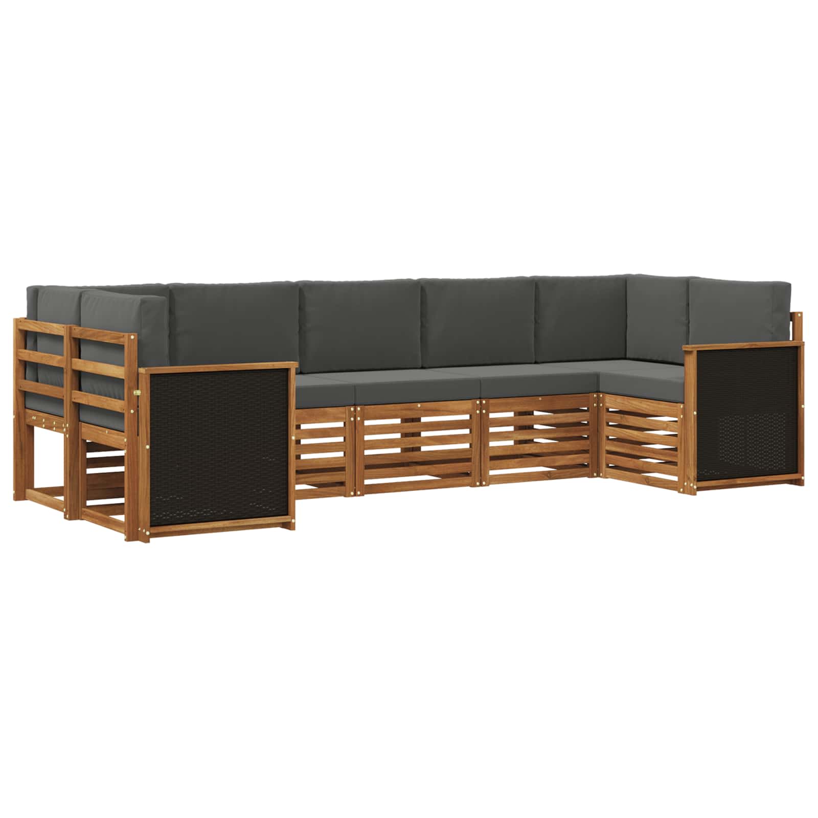 Sektionalsofa sæt med pude 6 pcs Naturlig og Antracit