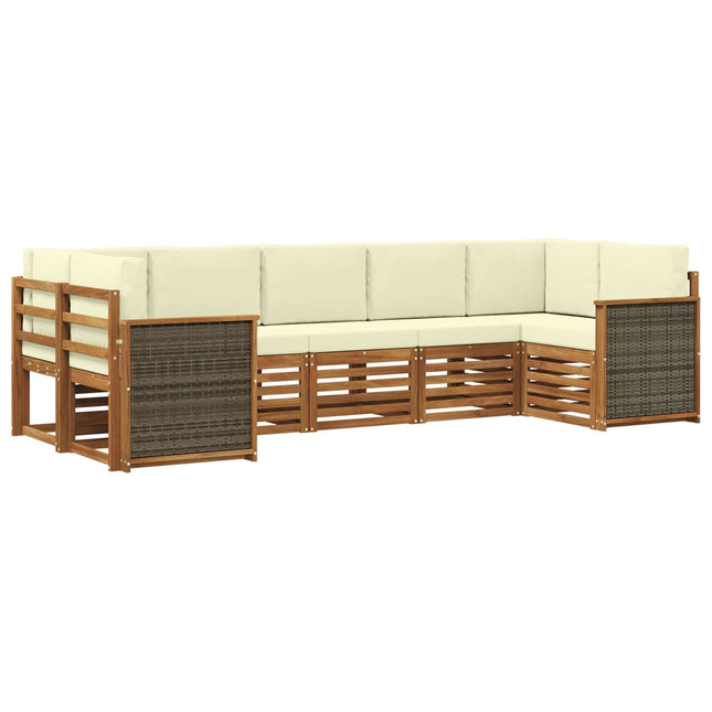 Sektionalsofa sæt med pude 6 pcs Naturlig og Fløde