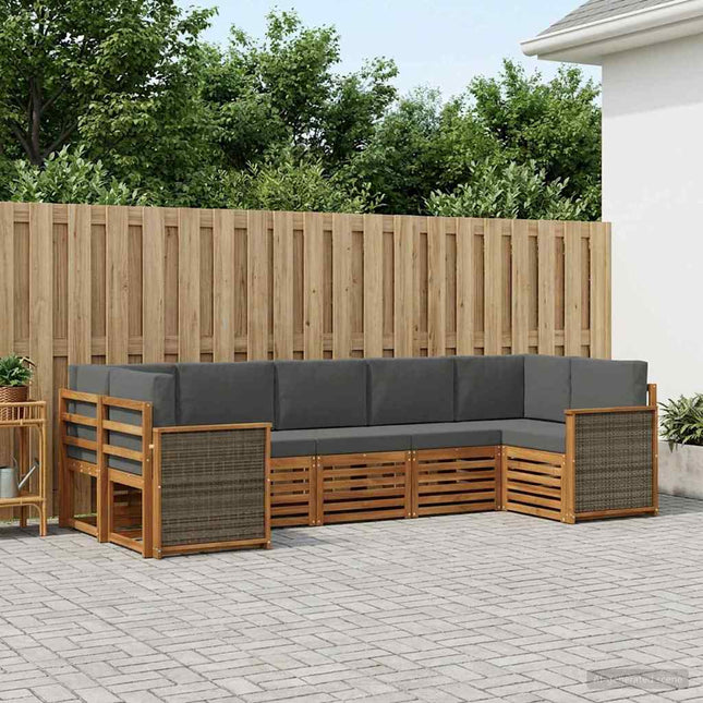 Sektionalsofa sæt med pude 6 pcs Naturlig og Antracit