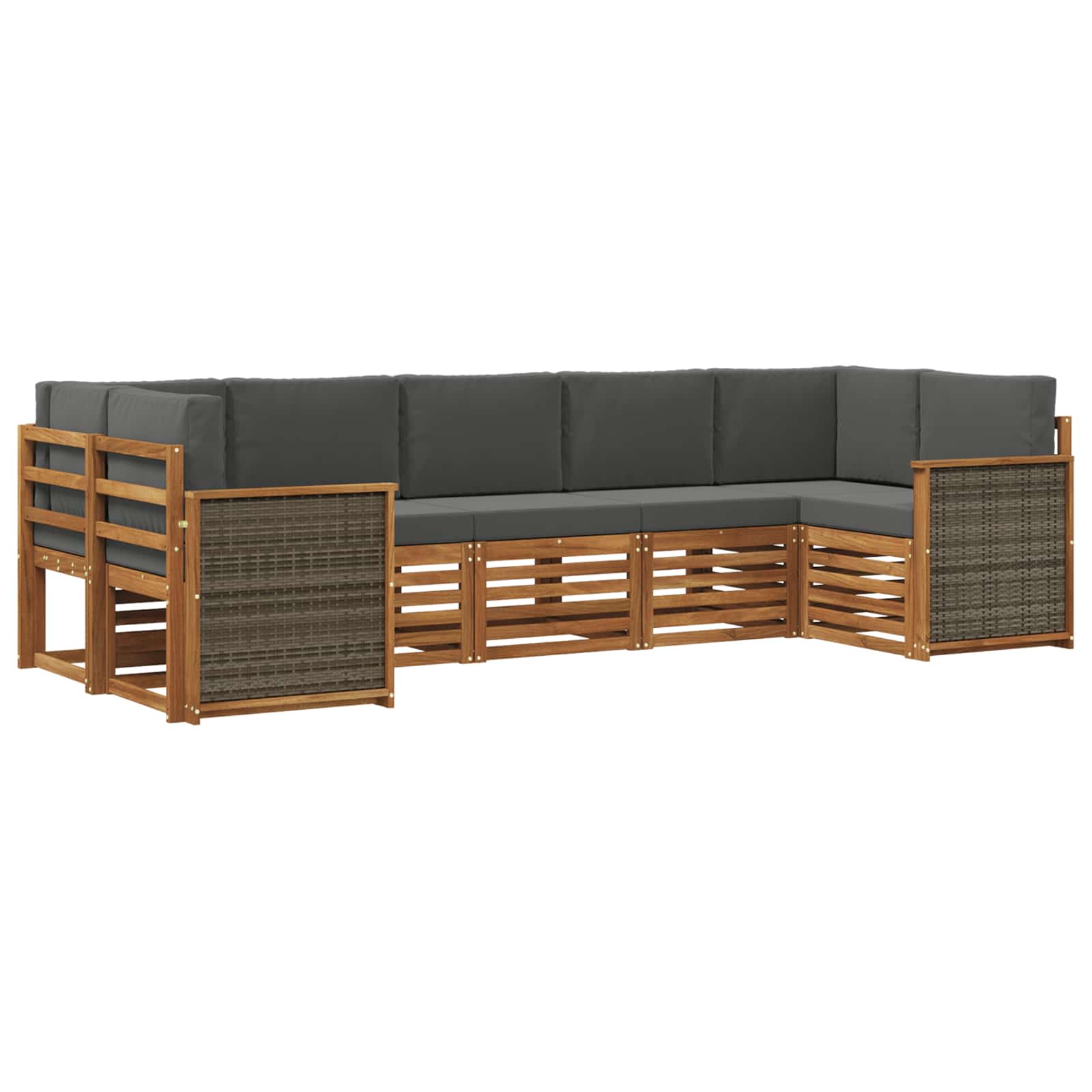 Sektionalsofa sæt med pude 6 pcs Naturlig og Antracit