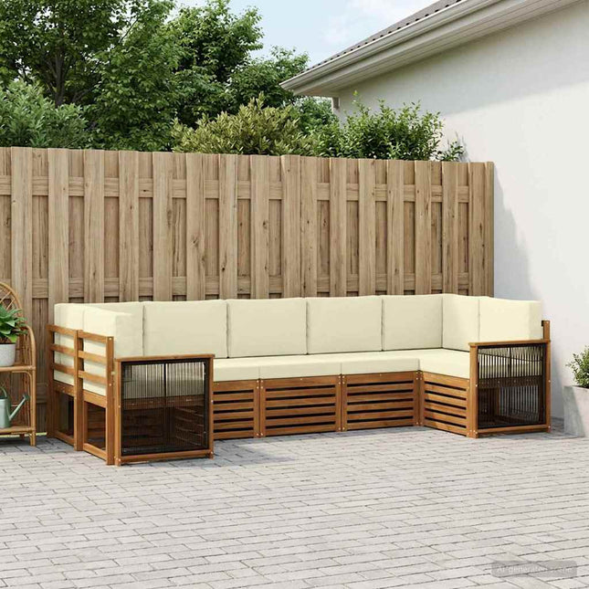 Sektionalsofa sæt med pude 6 pcs Naturlig og Fløde