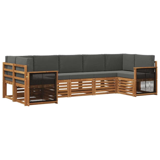 Sektionalsofa sæt med pude 6 pcs Naturlig og Antracit