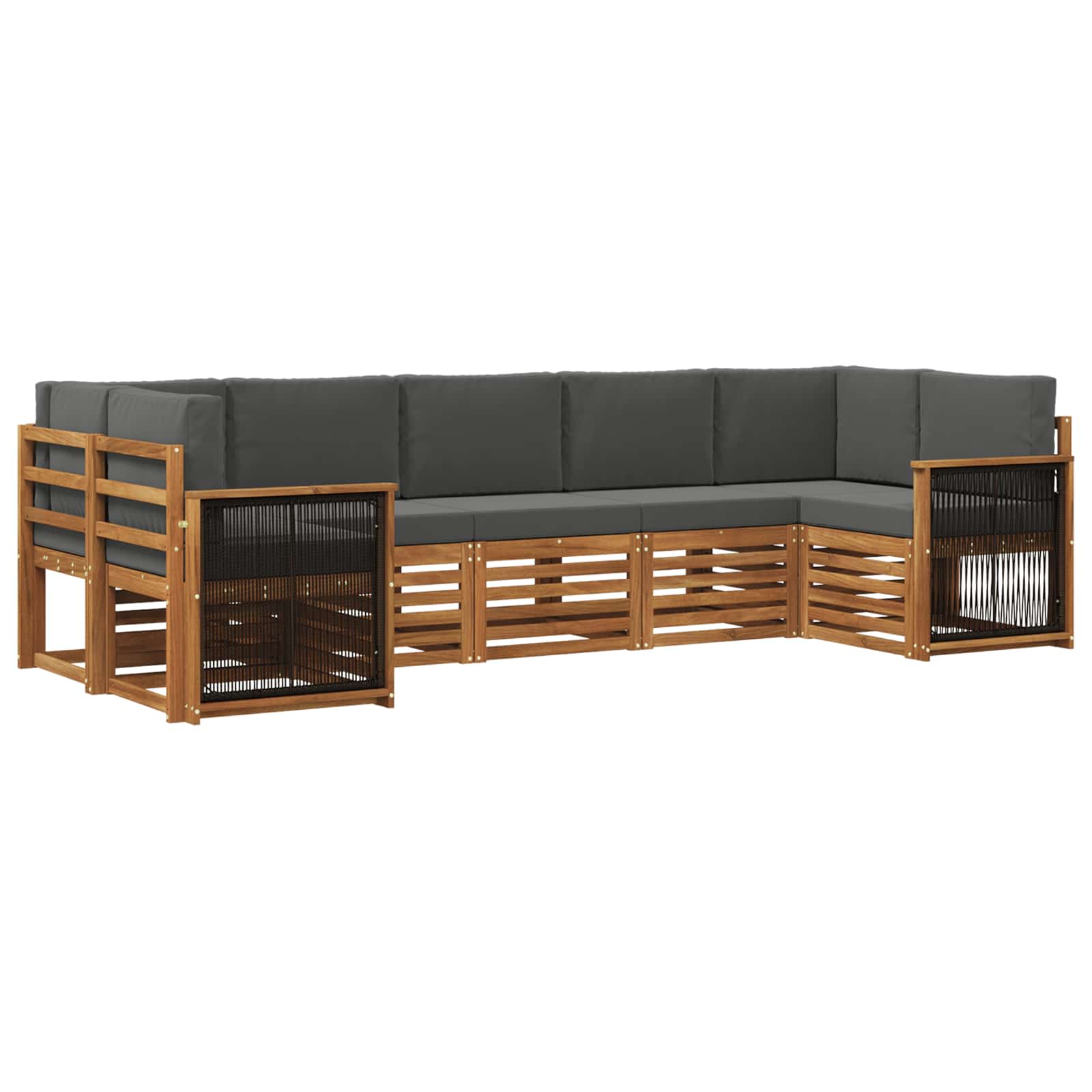 Sektionalsofa sæt med pude 6 pcs Naturlig og Antracit