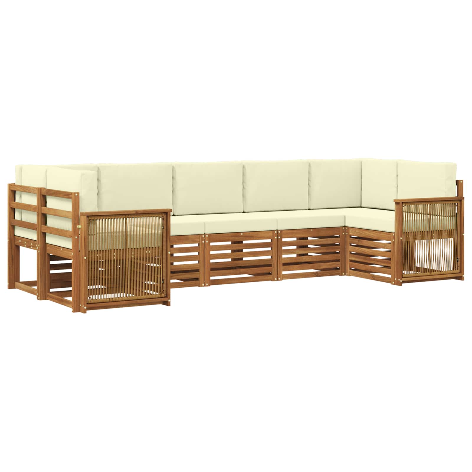 Sektionalsofa sæt med pude 6 pcs Naturlig og Fløde