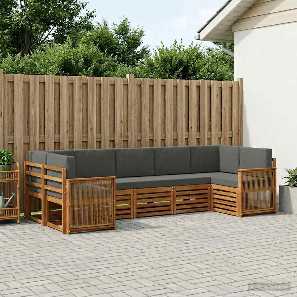 Sektionalsofa sæt med pude 6 pcs Naturlig og Antracit
