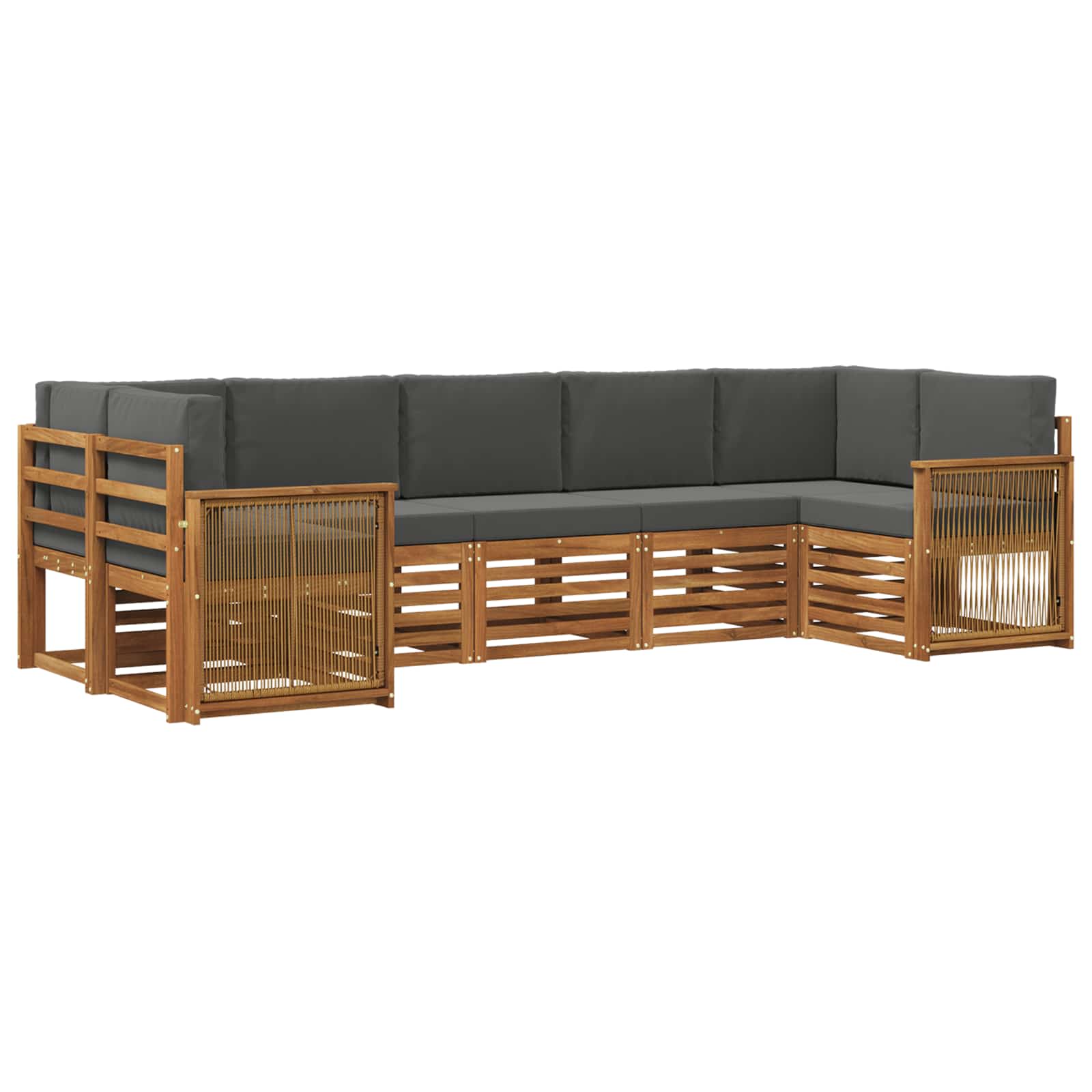 Sektionalsofa sæt med pude 6 pcs Naturlig og Antracit