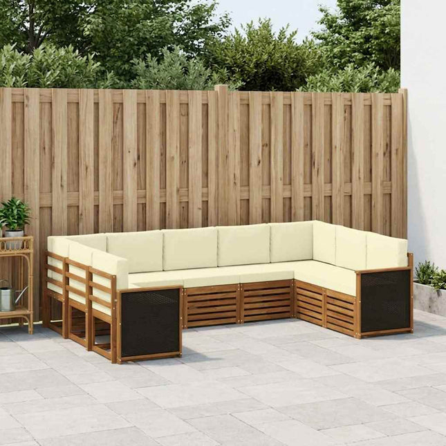 Sektionalsofa sæt med pude 7 pcs Naturlig og Fløde