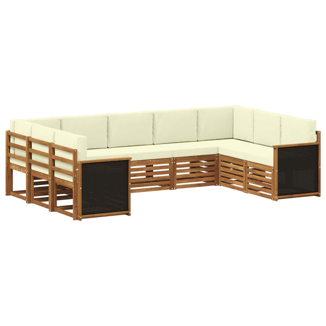 Sektionalsofa sæt med pude 7 pcs Naturlig og Fløde