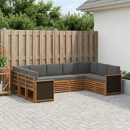 Udendørs sofagruppe 7 stk. Naturlig og Antracit