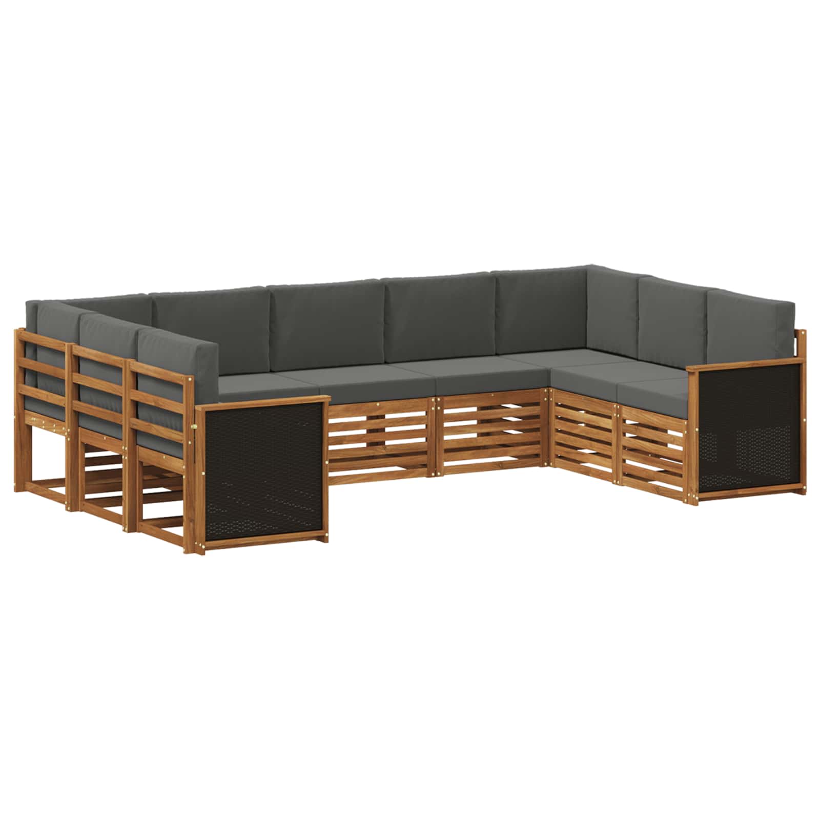 Sektionalsofa sæt med pude 7 pcs Naturlig og Antracit