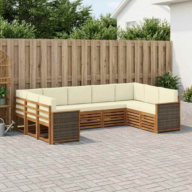 Sektionalsofa sæt med pude 7 pcs Naturlig og Fløde