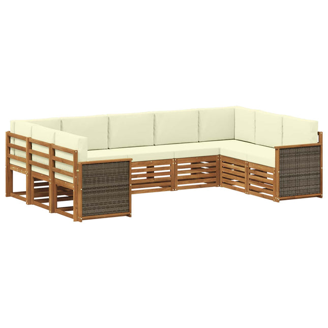 Sektionalsofa sæt med pude 7 pcs Naturlig og Fløde