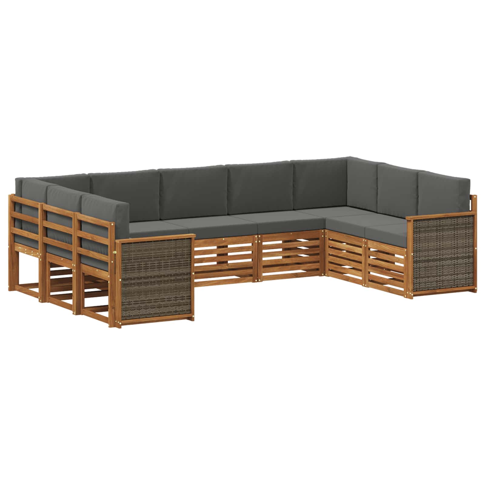 Sektionalsofa sæt med pude 7 pcs Naturlig og Antracit