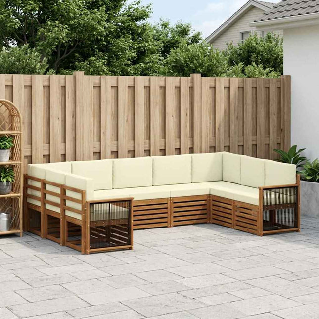 Sektionalsofa sæt med pude 7 pcs Naturlig og Fløde