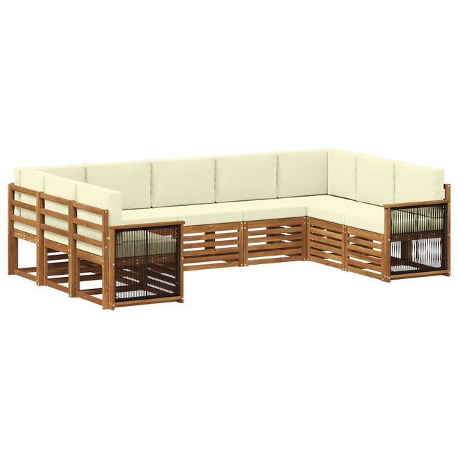 Sektionalsofa sæt med pude 7 pcs Naturlig og Fløde