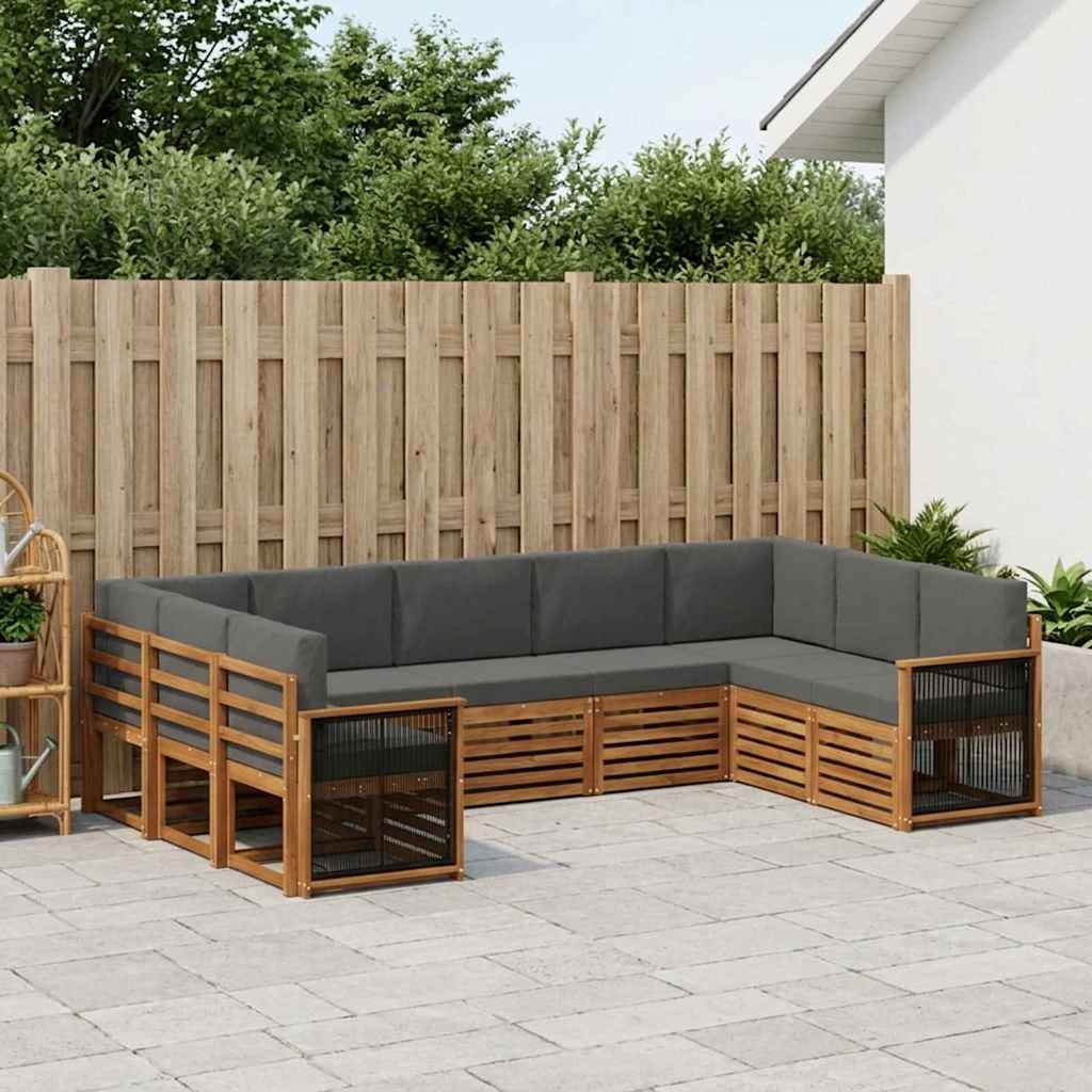 Sektionalsofa sæt med pude 7 pcs Naturlig og Antracit