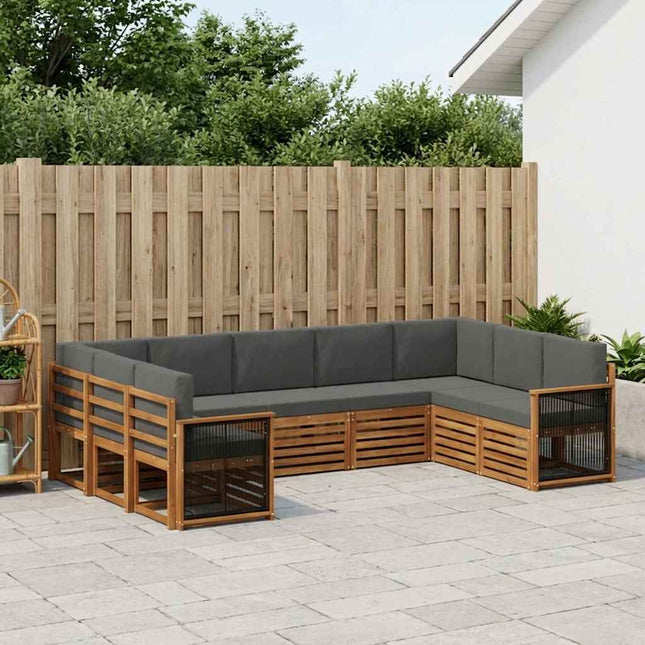 Sektionalsofa sæt med pude 7 pcs Naturlig og Antracit