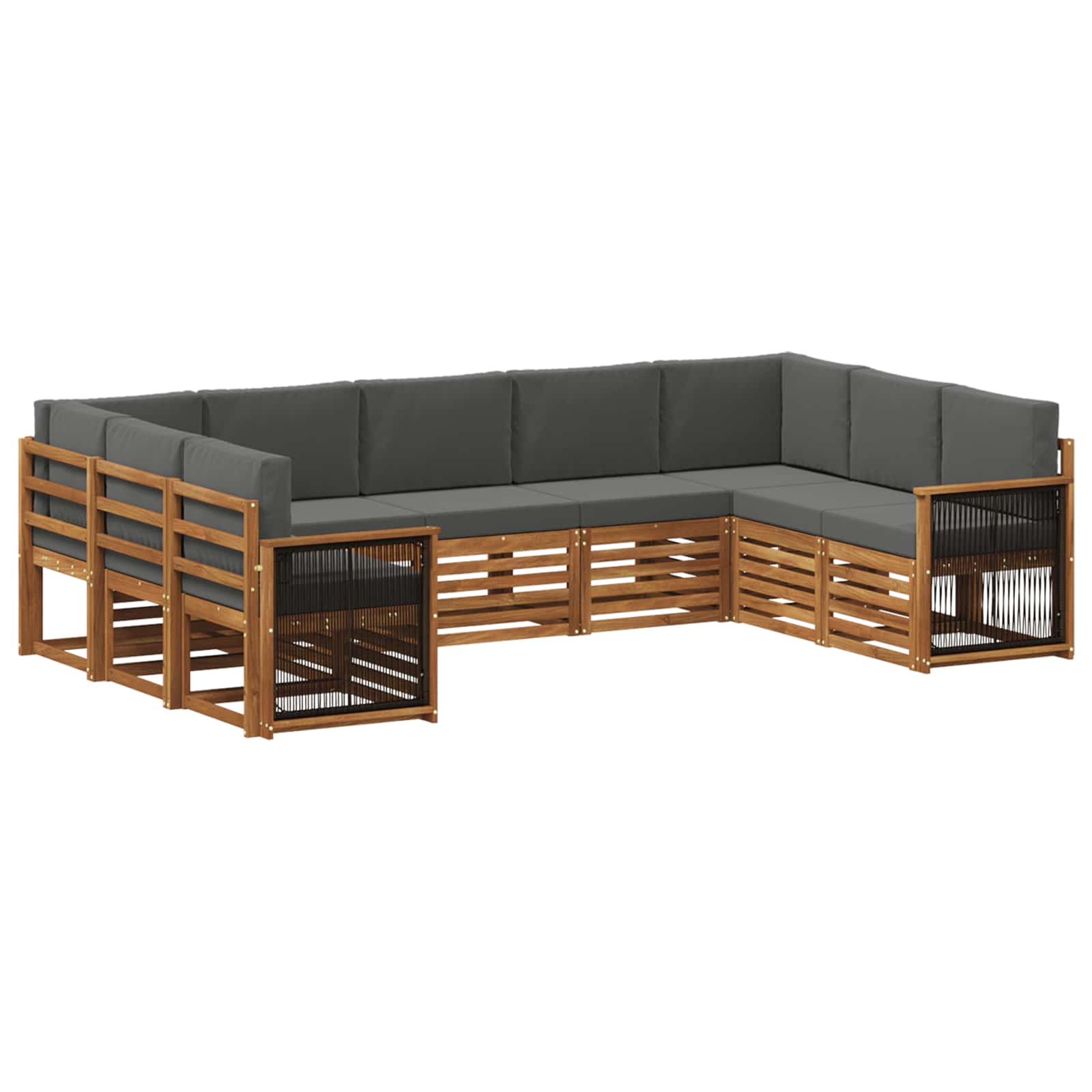 Sektionalsofa sæt med pude 7 pcs Naturlig og Antracit