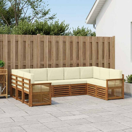 Sektionalsofa sæt med pude 7 pcs Naturlig og Fløde