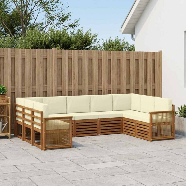 Sektionalsofa sæt med pude 7 pcs Naturlig og Fløde