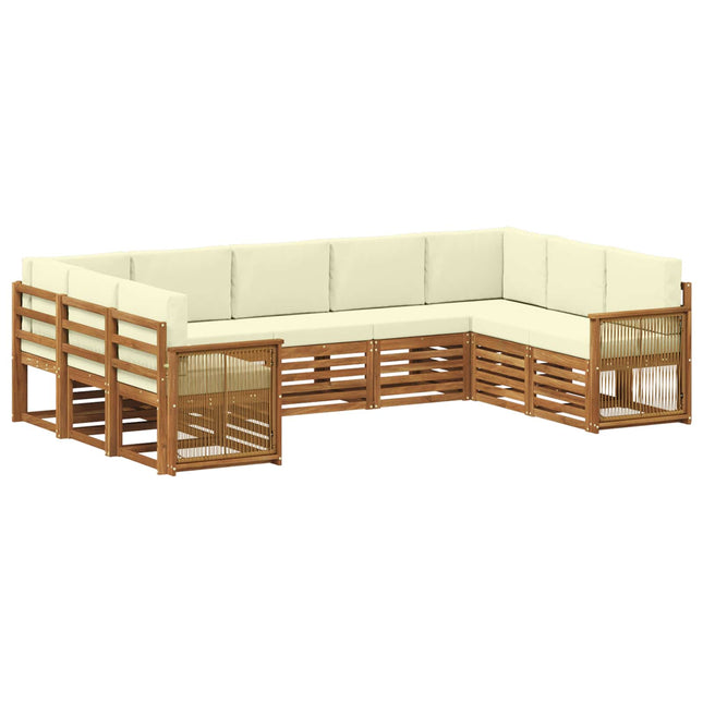 Sektionalsofa sæt med pude 7 pcs Naturlig og Fløde