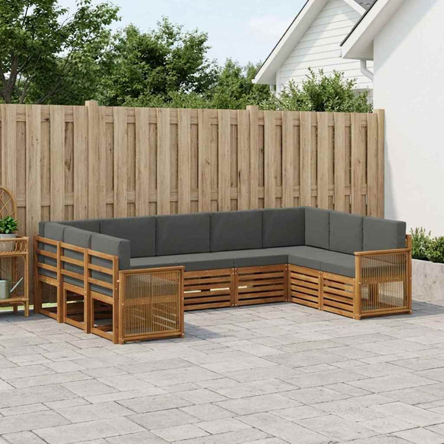 Sektionalsofa sæt med pude 7 pcs Naturlig og Antracit
