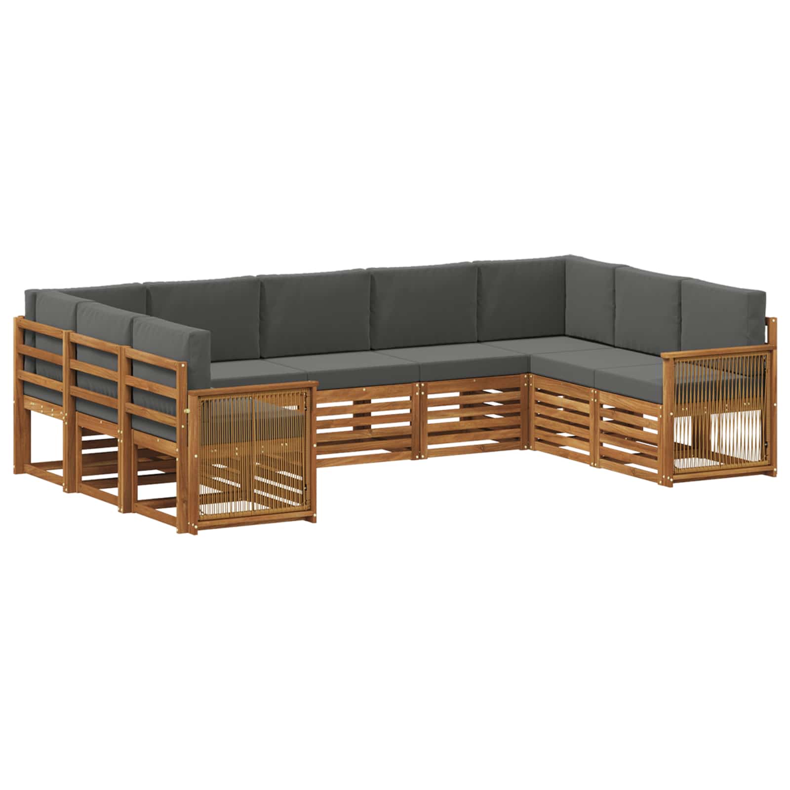 Sektionalsofa sæt med pude 7 pcs Naturlig og Antracit