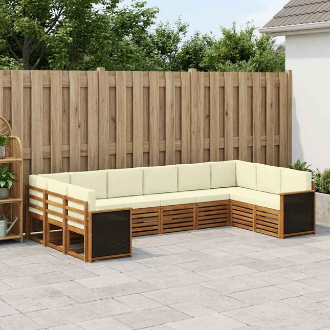 Sektionalsofa sæt med pude 7 pcs Naturlig og Fløde