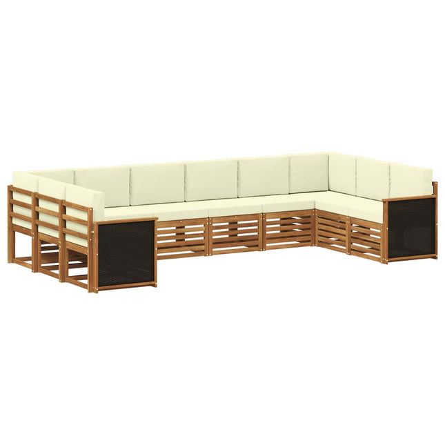 Sektionalsofa sæt med pude 7 pcs Naturlig og Fløde