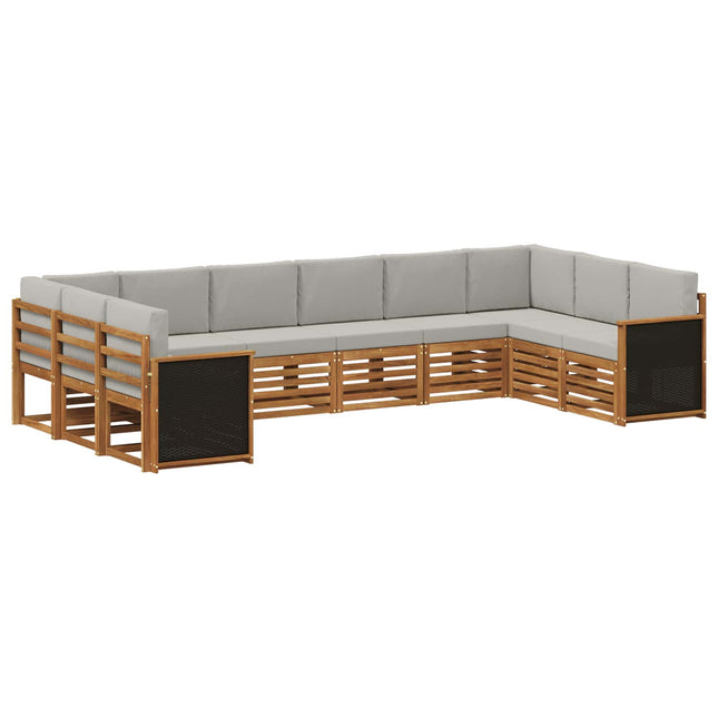 Sektionalsofa sæt med pude 7 pcs Naturfarvet og lysegrå