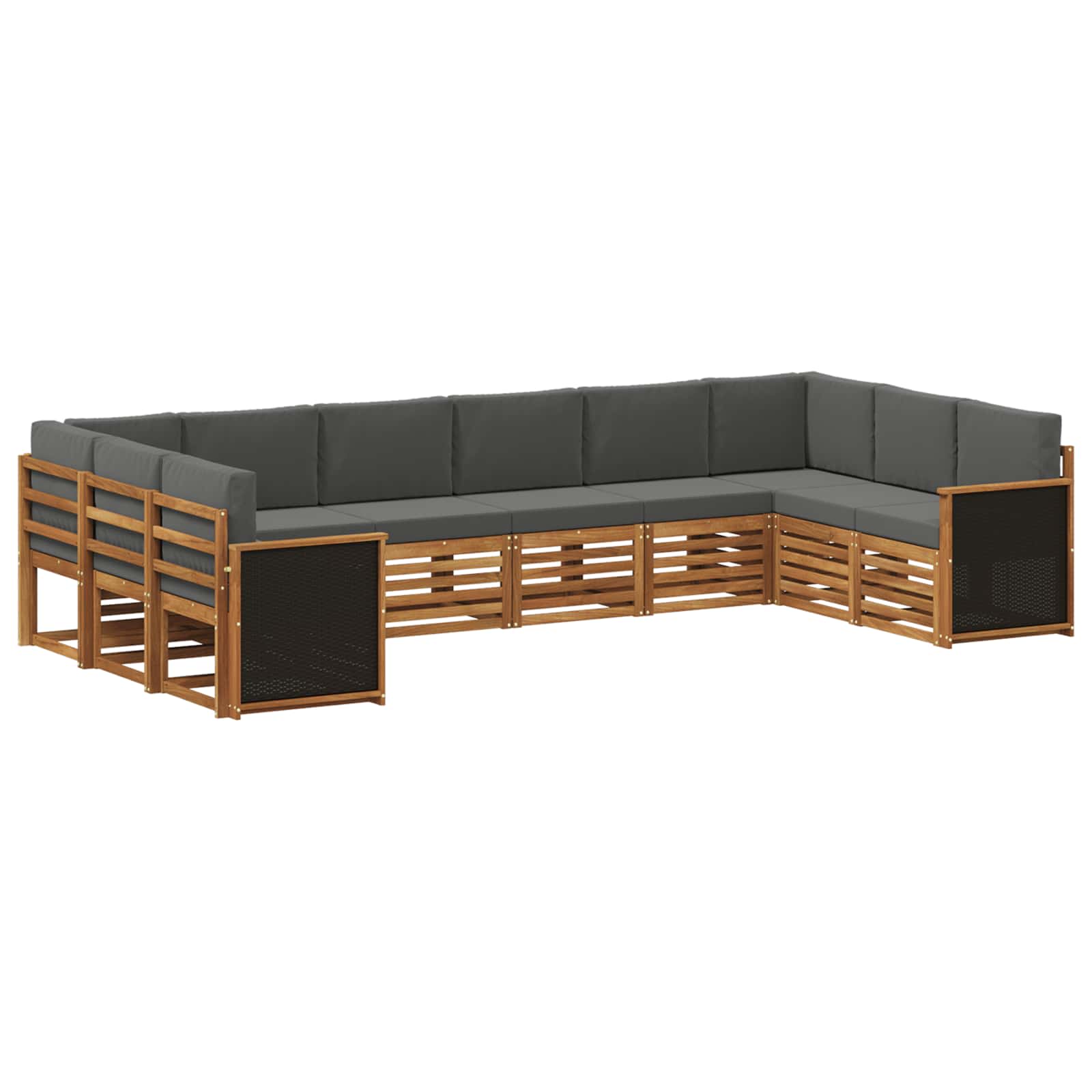 Sektionalsofa sæt med pude 7 pcs Naturlig og Antracit