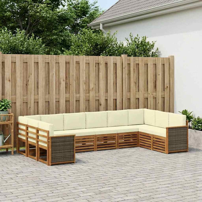 Sektionalsofa sæt med pude 7 pcs Naturlig og Fløde