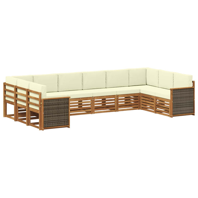 Sektionalsofa sæt med pude 7 pcs Naturlig og Fløde