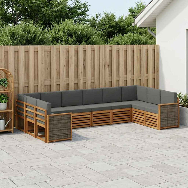 Sektionalsofa sæt med pude 7 pcs Naturlig og Antracit