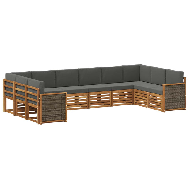 Sektionalsofa sæt med pude 7 pcs Naturlig og Antracit