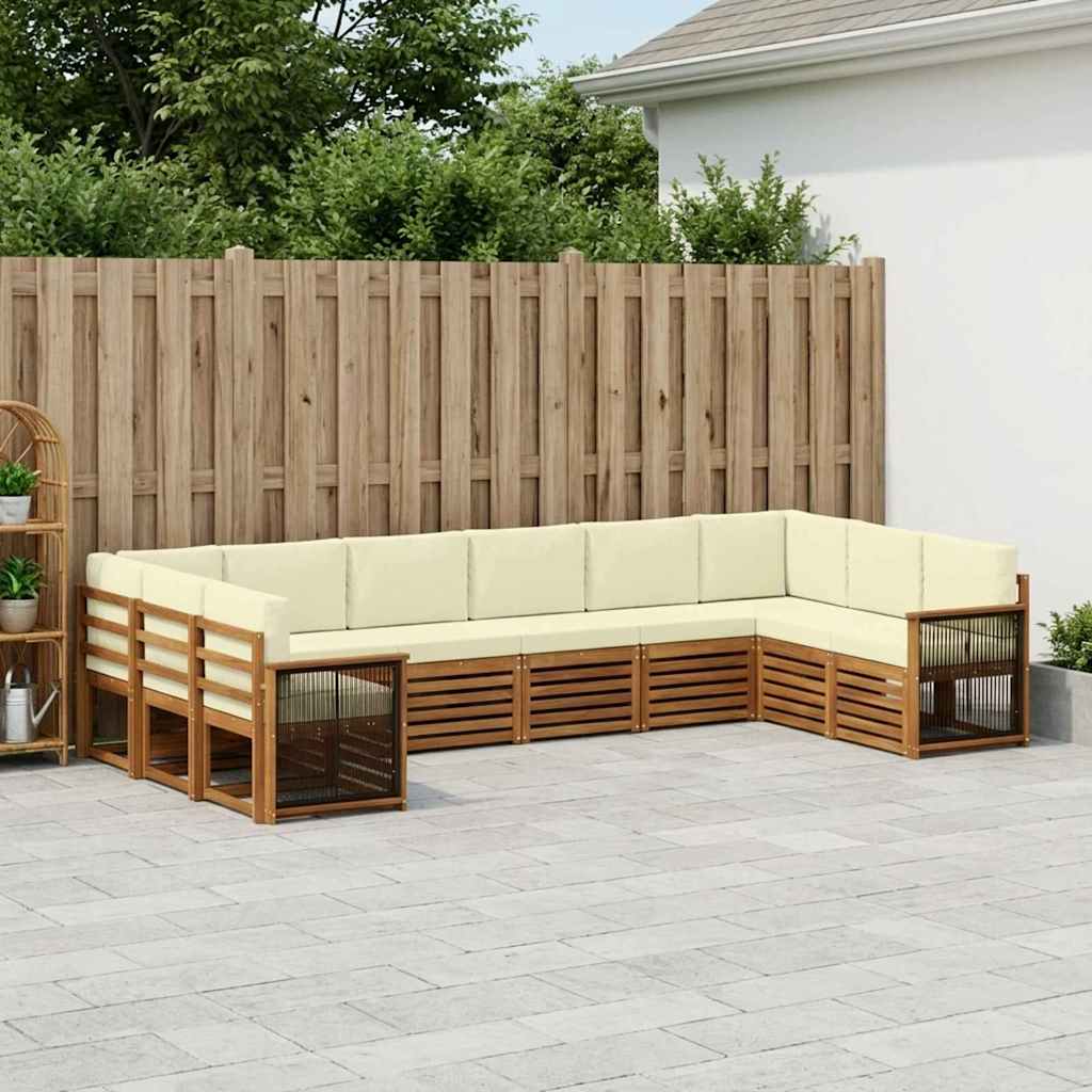 Sektionalsofa sæt med pude 7 pcs Naturlig og Fløde
